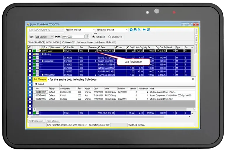 BOM Manager revision tracking