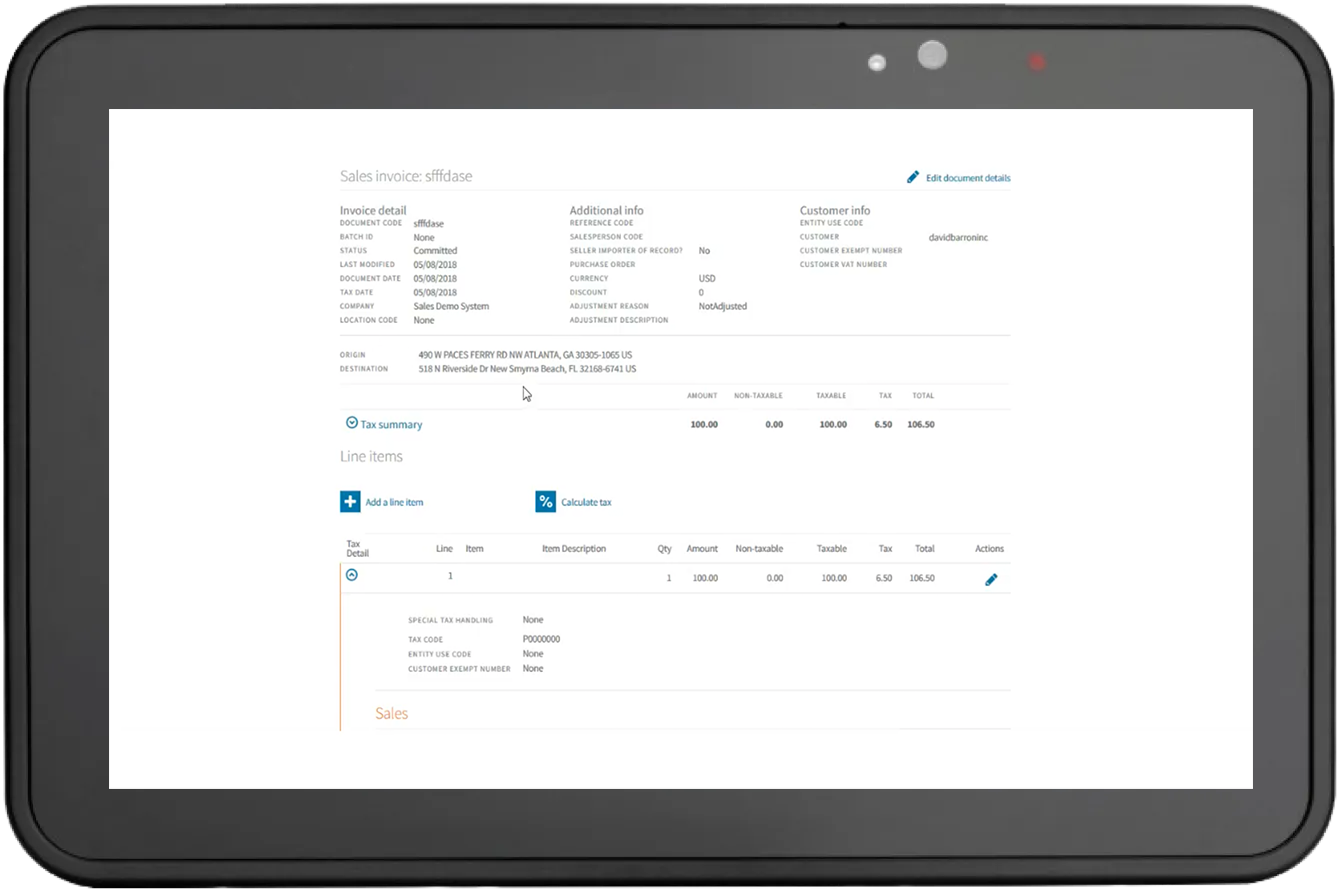 Avalara Connector works with sales quotes